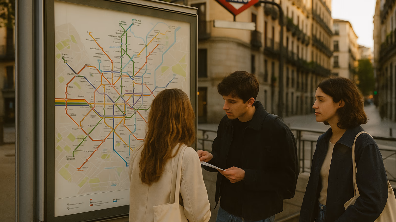 Mapa de transporte público en Madrid durante el Orgullo